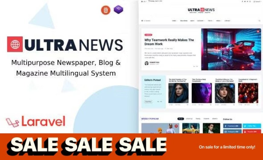 UltraNews v3.5.0 - Laravel Newspaper, Blog and Magazine Multilingual System - nulled