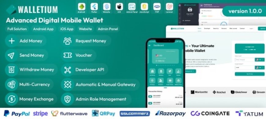 Walletium v1.0.0 - Digital Wallet and Payment Gateway Full Solution