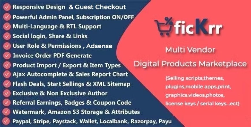 ficKrr v3.8 - Multivendor Digital Marketplace With Subscription NULLED