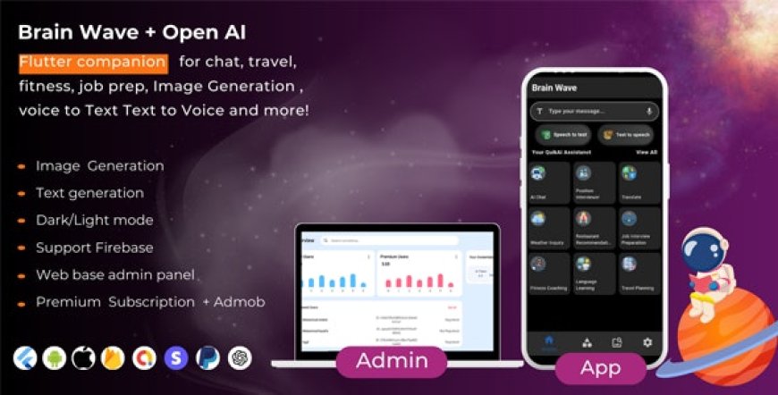 Brain Wave v1.0 - Powerful ChatGPT , Writing Assistant , Image Generator , Complete Flutter App