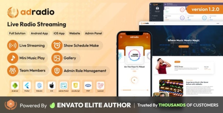 AdRadio v1.2.0 - Live Radio Streaming Website and Apps with Admin Panel - nulled