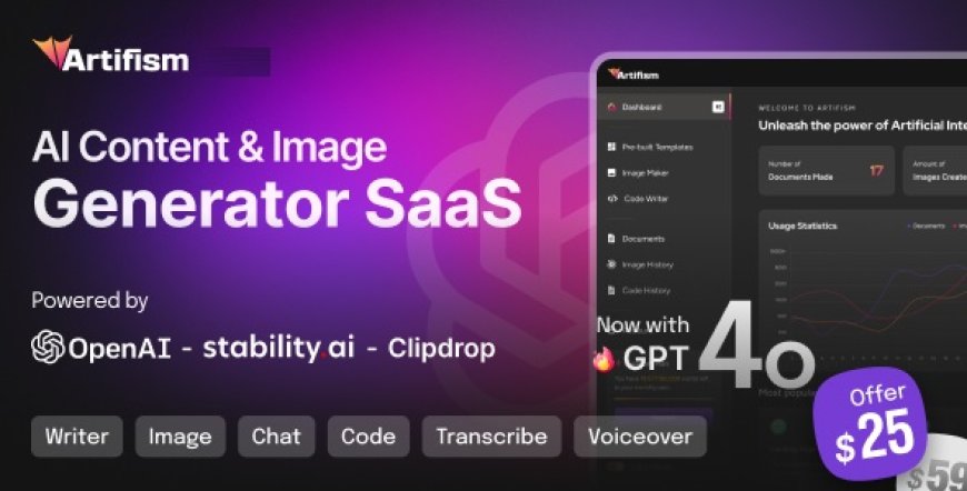 Artifism v2.3.0 - AI Content & Image Generator SaaS - nulled