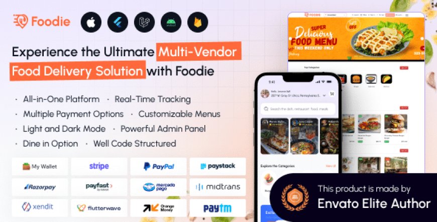 Foodie v6.0 - UberEats Clone - Food Delivery App - Multiple Restaurant Food Delivery Flutter App