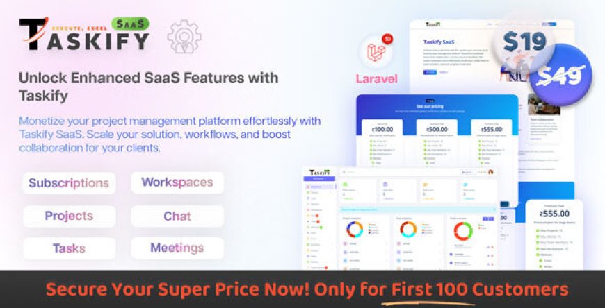 Taskify SaaS v1.1.1 - Project Management System in Laravel