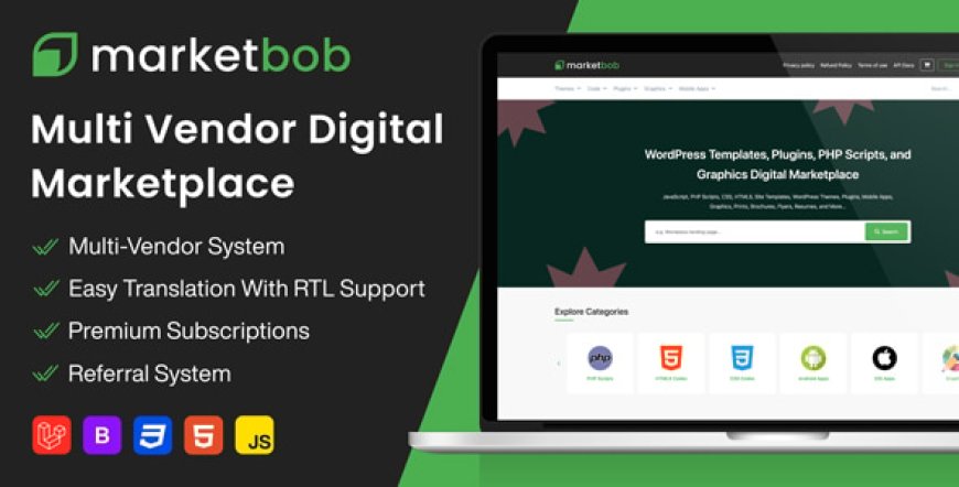 Marketbob v2.1 - Multi-Vendor Digital Marketplace - nulled