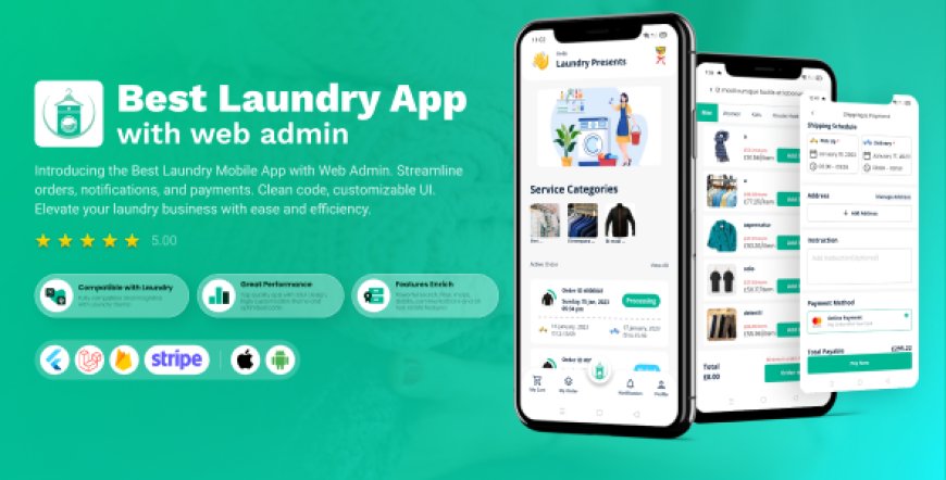 Laundry Flutter App with Admin panel v0.1.0 | laundry booking system | Quick wash |On-Demand Laundry