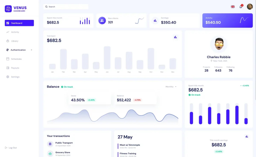 Venus – Multi-page Material UI Admin Dashboard Template