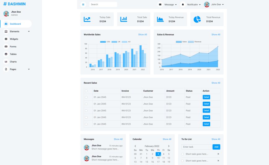 DASHMIN – Responsive Bootstrap 5 HTML5 Admin Dashboard Template