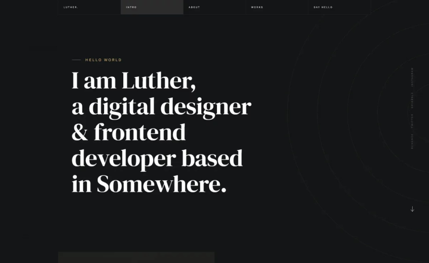 Luther – One-Page HTML5 Portfolio Website Template