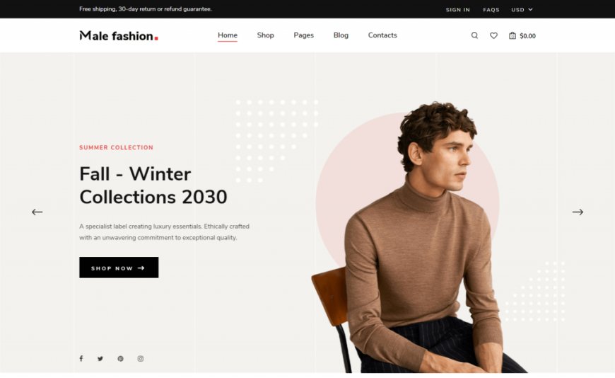 MaleFashion – Bootstrap4 HTML5 eCommerce Website Template