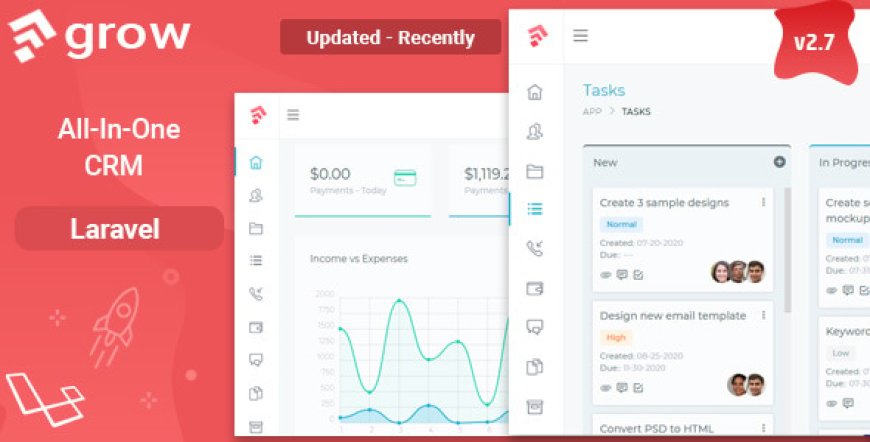 Grow CRM v2.7 - Laravel Project Management - nulled