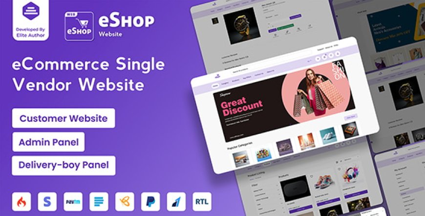 eShop Web v4.4.0 - eCommerce Single Vendor Website - nulled