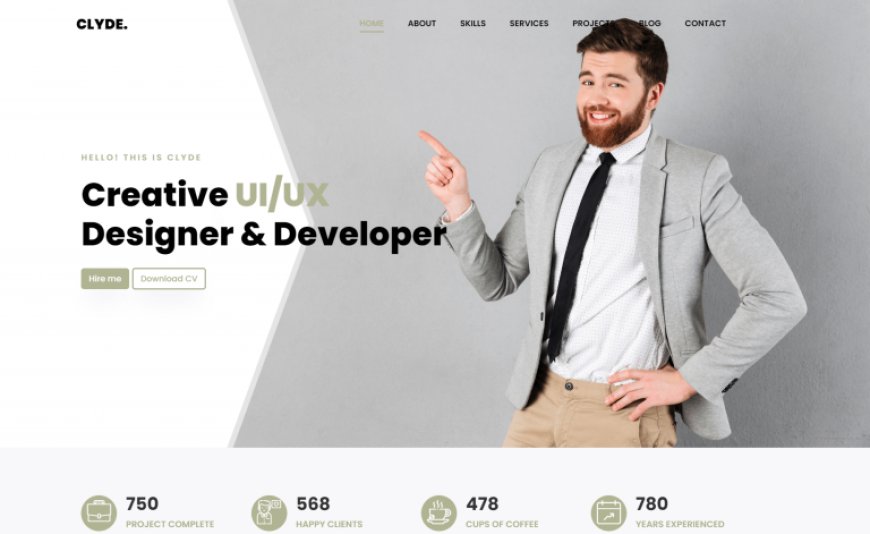 Clyde – Bootstrap 4 HTML5 Responsive Portfolio Website Template