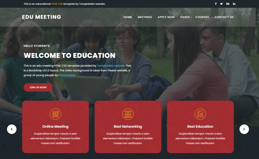 Edu Meeting – Bootstrap 5 HTML5 Educational Website Template