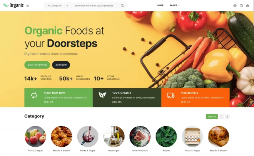 Organic Bootstrap 5 eCommerce Website Template