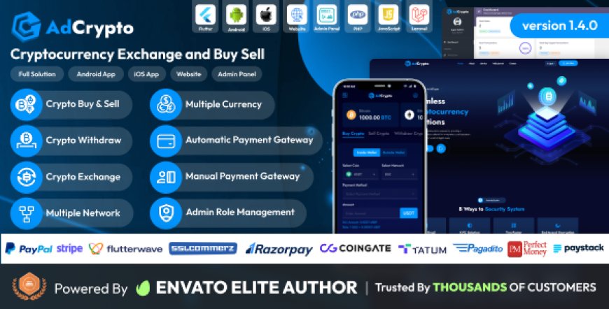 AdCrypto v1.4.0 - Cryptocurrency Exchange and Buy Sell Full Solution