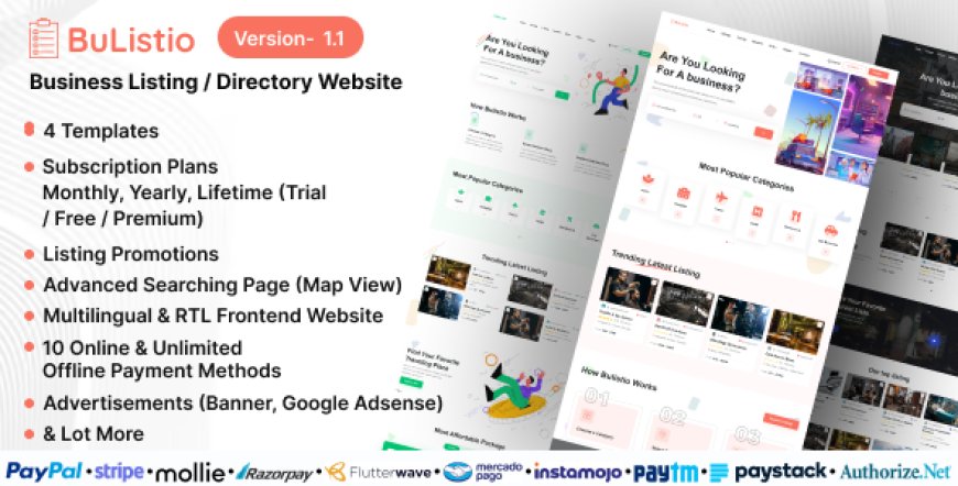 Bulistio v1.1 - Business Listing / Directory Website (Subscription Based) - nulled