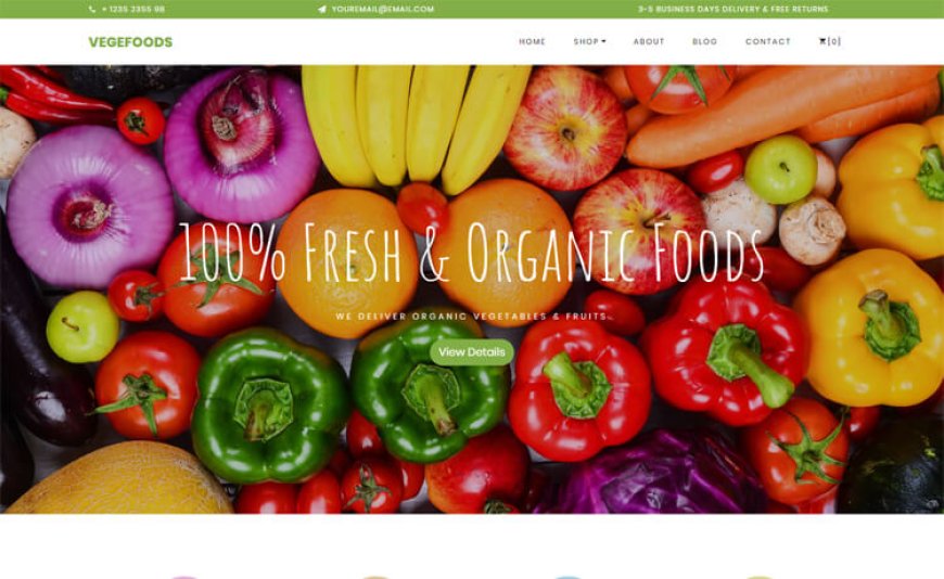 Vegefoods – Responsive Fruits and Vegetable e-commerce Website Template