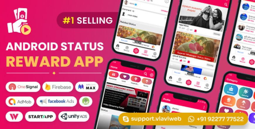 Android Status App With Reward Point (Lucky Wheel, Video, GIF, Quotes & Image) v14.0 - nulled