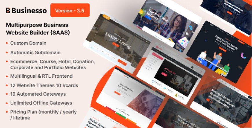 Businesso v3.5 - Business Website Builder SAAS (Multitenancy) - nulled