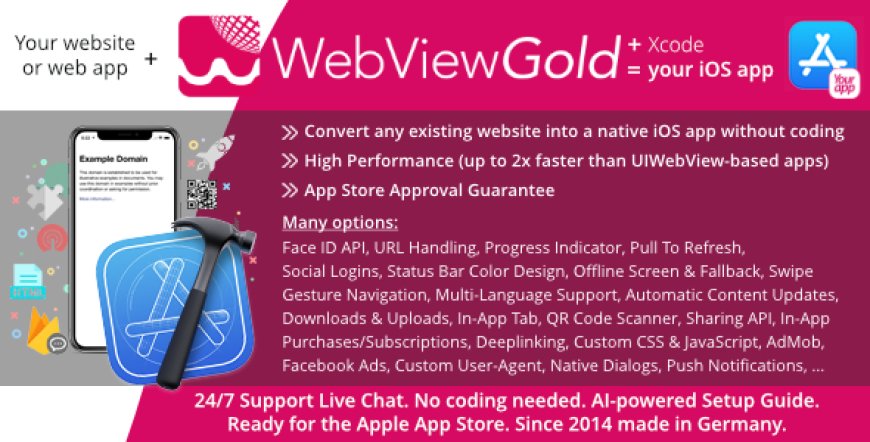 WebViewGold for iOS v14.6 – WebView URL/HTML to iOS app + Push, URL Handling, APIs & much more! - nulled