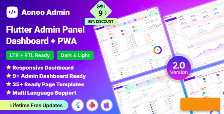 Acnoo Admin v2.0 - Flutter Admin Panel Dashboard with PWA