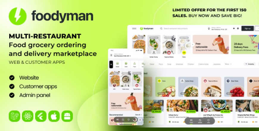 Foodyman v2024-23 - Multi-Restaurant Food and Grocery